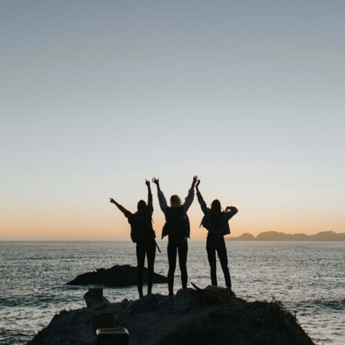 A group of friends holding hands while standing by water. Get the support you deserve in anxiety therapy in NYC, NY. Work with an anxiety therapist today to find anxiety coping strategies.